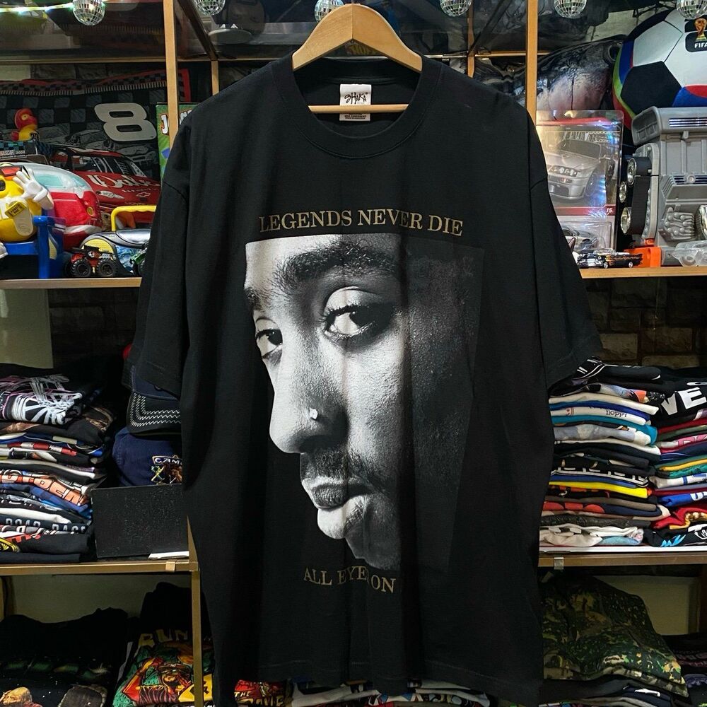 Tupac Shakur All Eyez On Me Rap Graphic T-Shirt Shaka Wear Men's 2XL Black Heavy